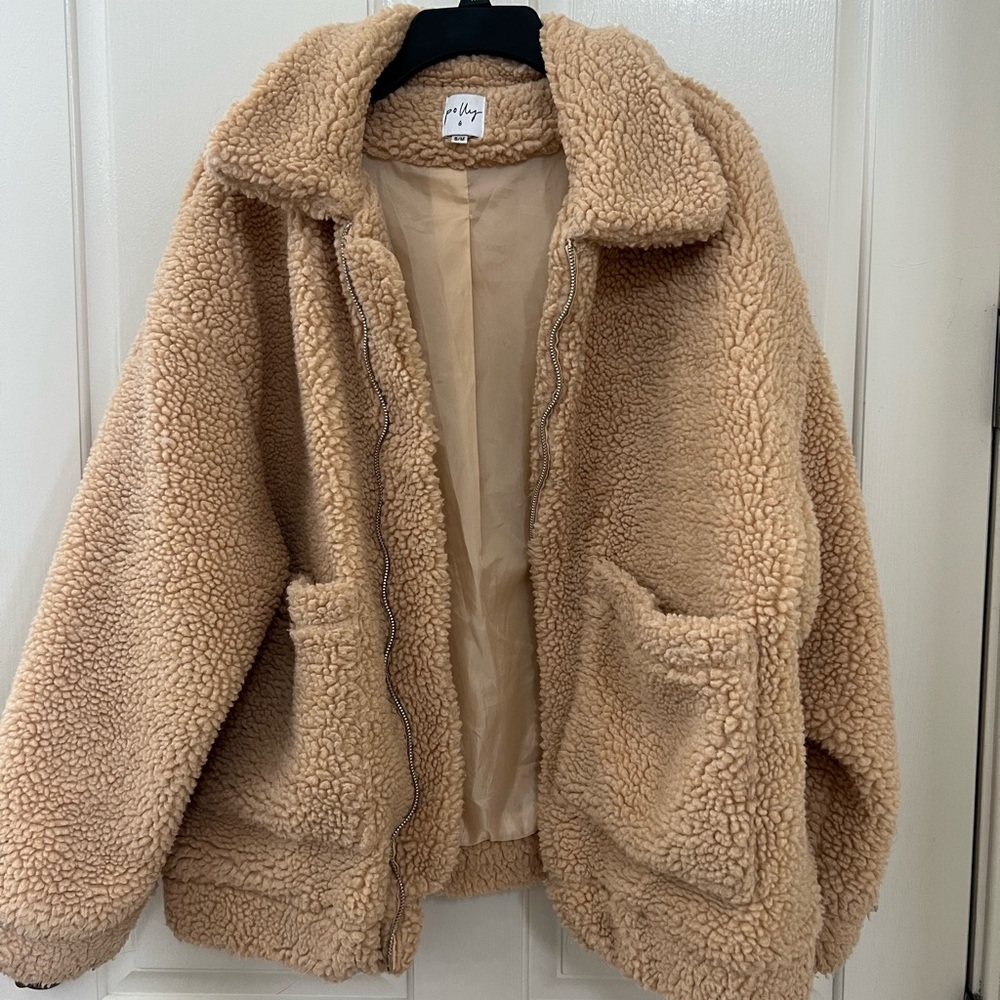 Princess Polly Tan Sherpa Jacket
